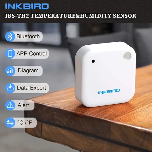 Vista 2 de Inkbird IBS-TH2 - Termómetro inalámbrico con sensor de temperatura y temperatura Bluetooth, con aplicación para Android e iOS
