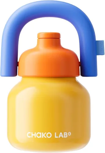 Vista 9 de CHAKO LAB Botella de agua con popote y asa de transporte, forro de cerámica al vacío de boca ancha, reutilizable, a prueba de fugas y sin BPA, 33