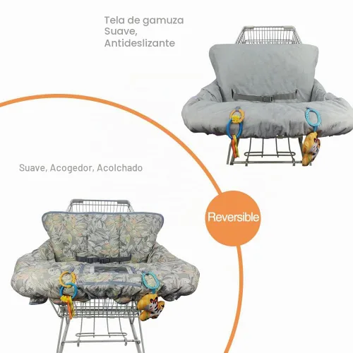 Vista 3 de Funda para carrito de compras para bebé, niño, niña, fundas de carrito multien 1 para bebés, funda acolchada suave para silla alta infantil, lavable