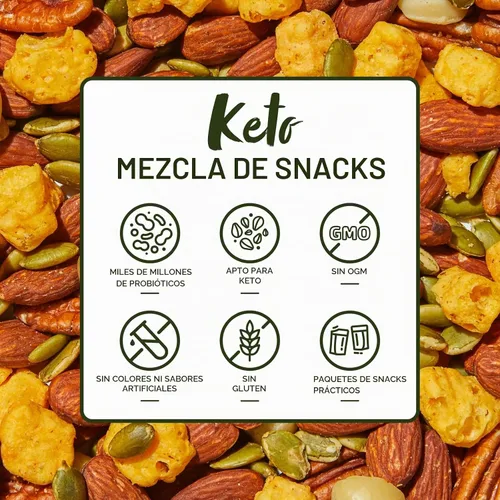Vista 4 de Nature's Garden Keto Snack Mix - Bolas de queso probiótico de 12 onzas