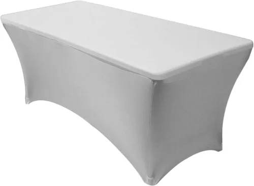 Vista 10 de YOUR CHAIR COVERS - Fundas rectangulares de elastano para mesas de 4 pies, manteles ajustados para eventos de boda, decoraciones de patio, tela Negro