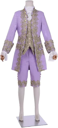 Vista 3 de Disfraz victoriano para hombre traje de rococó chaleco de príncipe para cosplay de Halloween