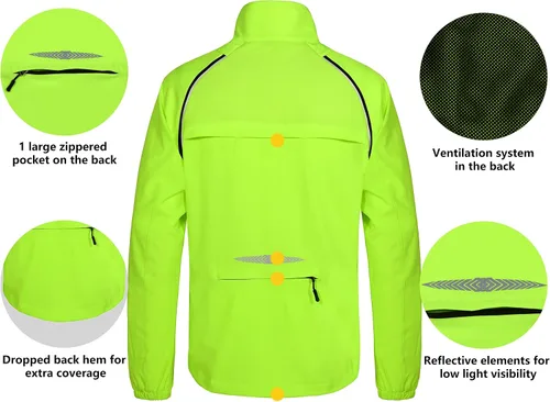 Vista 5 de Little Donkey Andy Mens Quick-dry Running Jacket Convertible UPF 50 Cycling Jacket Windbreaker with Removable Sleeves