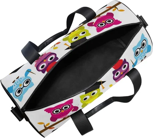 Vista 5 de Use4 Hipster Owl Olwet Bird Travel Duffel Bag Sport Gym Luggage Bag