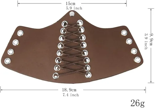 Vista 2 de Brazaletes de brazo vikingos de cuero, brazaletes LARP, protectores de brazo en relieve, amuleto de talismán nórdico para hombres y mujeres, regalos