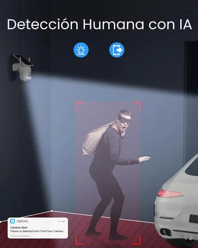 Vista 6 de ANRAN Cámaras de seguridad solares inalámbricas para exteriores, cámaras 2K