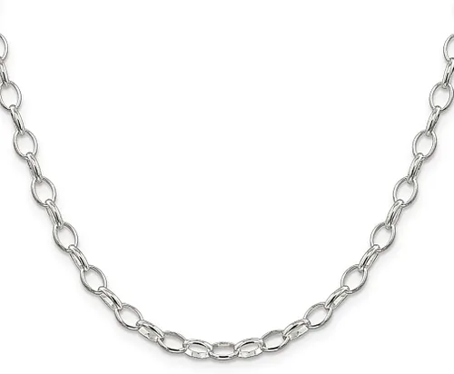 Vista 3 de 925 Sterling Silver 5mm Rolo Chain Necklace Pendant Charm Fancy Fine Jewelry For Women Gifts For Her