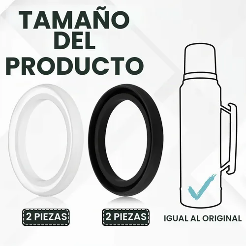 Vista 2 de 4 juntas de repuesto de silicona clásicas para Stanley, juntas de sellado de junta tórica para tapa térmica, compatibles con Stanley Classic de 20