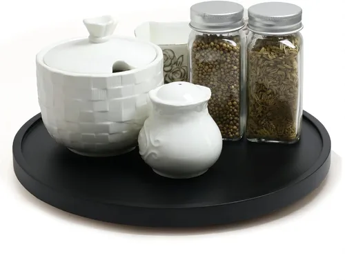 Vista 15 de Organizadores Lazy Susan de Madera de Acacia de 10 Pulgadas, ACIAZAAZ Lazy Susan Giratorio para Gabinete, Giratorio de Cocina para Almacenamiento