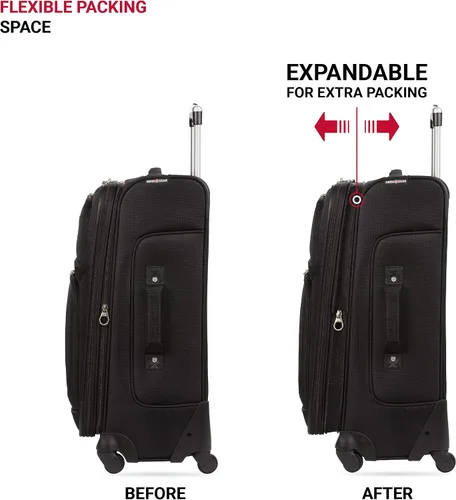 Vista 5 de SwissGear - Equipaje suave expandible Sion con ruedas Negro