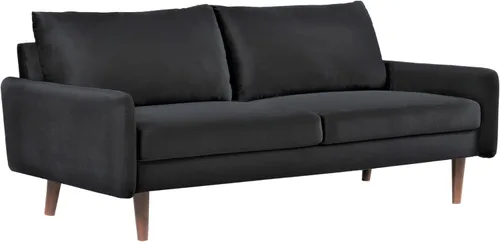 Vista 4 de Container Furniture Direct Kent - Sofá de terciopelo para salas de estar modernas y espacios compactos, cómodo sofá de 3 plazas, muebles de estudio