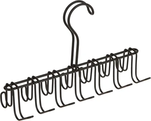 Vista 2 de iDesign Classico - Organizador horizontal de metal con 14 ganchos para corbatas, cinturones, sombreros, bolsos, toallas, chaquetas, 10.25 x 3.75 x