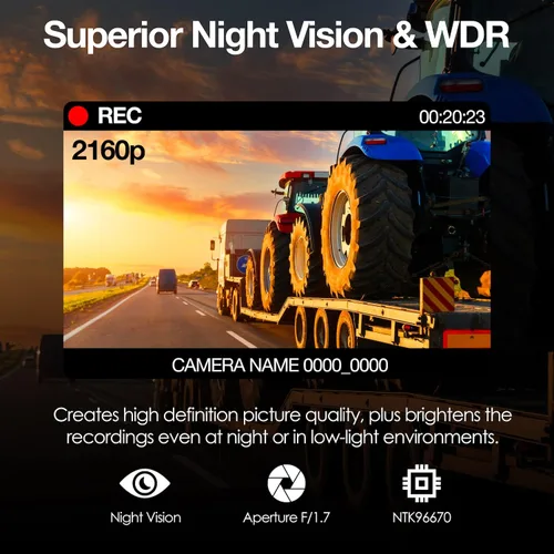 Vista 6 de RexingUSA V1-4K Ultra HD GPS Dash Cam 2.4" LCD, Wi-Fi, gran angular de 170°, sensor G, WDR, grabación en bucle, supercondensador, aplicación móvil