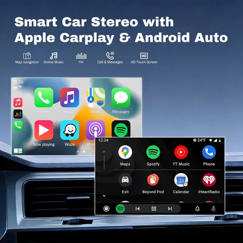 Vista 2 de 9" Android 14 Car Stereo for Ford F150 2009-2012 w/WiFi GPS Navigation Bluetooth Touchscreen Car Radio Receiver with Carplay w/Android Auto Backup