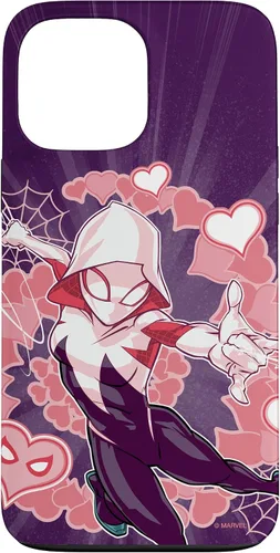 Vista 24 de Marvel Spider-Man Into The Spider-Verse Gwen Stacy Hearts - Carcasa para iPhone 17
