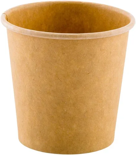 Vista 2 de Restaurantware RW Base - Vasos de café reciclables de 4 onzas ecológicas, 50 vasos de papel sin blanquear, de una sola pared, sin tintes