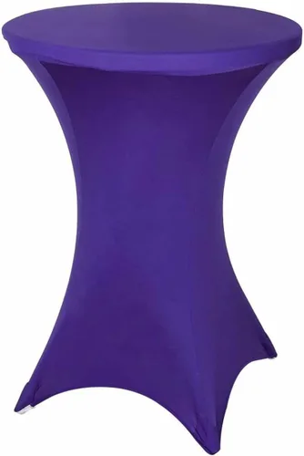 Vista 10 de BalsaCircle Mantel elástico ajustable de elastano negro de 36 pulgadas para decoración de bodas, fiestas, eventos