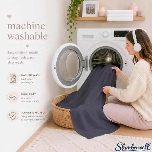 Vista 7 de SlumberWell Falda de cama con volantes, tamaño individual XL, caída de 36 pulgadas, gris oscuro Solución de almacenamiento oculto