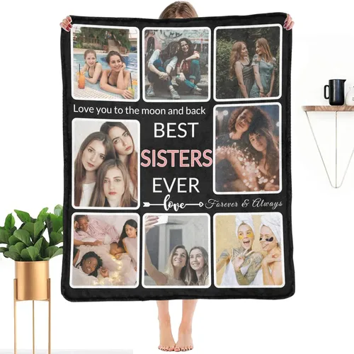 Vista 11 de Regalos para Tías Manta Personalizada con Foto, Haz una Manta Personalizada para Tías con Imagen Recuerdos Personalizados Souvenir Manta de Las
