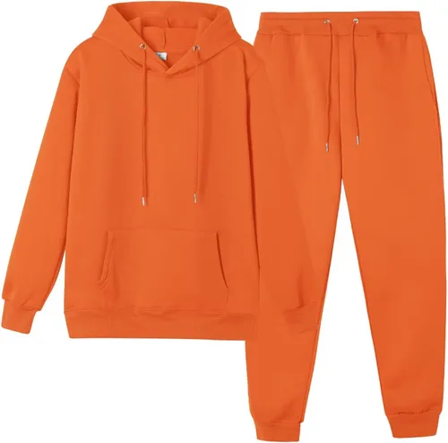 Vista 7 de CHAIRAY Conjunto deportivo unisex de 2 piezas con capucha para mujer 01Albaricoque