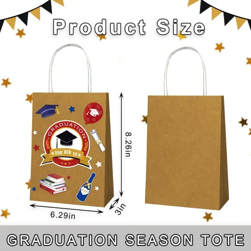 Vista 2 de Threetols 12 bolsas de regalo de graduación 2026, bolsas de regalo de fiesta de graduación de clase 2026, bolsas de felicitaciones de graduación