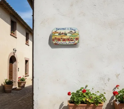 Vista 2 de CERAMICHE D'ARTE PARRINI - Azulejo de cerámica italiana de cerámica personalizada Número de casa placas de dirección cívica Paisaje decorado a mano