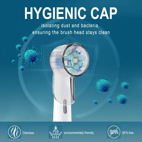 Vista 4 de Fundas para cepillos de dientes compatibles con cabezales de repuesto Oral B, se adapta a la serie iO Ultimate White, protector de cabezales