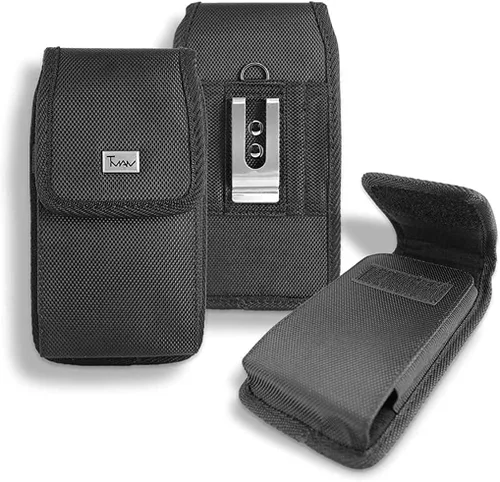 Vista 2 de Funda para Samsung Galaxy A32; TMAN® Funda de nailon resistente vertical resistente con clip de cinturón de metal para Samsung Galaxy A32 5G