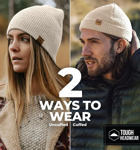 Vista 5 de Gorros para hombres y mujeres, gorro de punto, cálido y suave, gorro de punto diario, sombrero de trineo para mujeres y hombres para clima frío