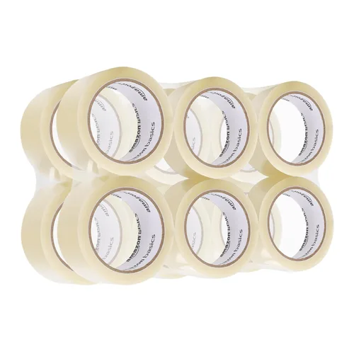 Vista 8 de Amazon Basics Cinta de embalaje, 1.88 pulgadas x 72.2 yardas, 1.8 mil de grosor (12 rollos), transparente, ideal para embalaje, envío, mudanza