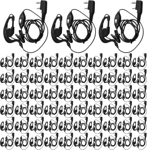 Vista 7 de 10 pares de auriculares para walkie talkie con micrófono de 2 pines, micrófono de auricular para radio bidireccional, auricular de un solo cable