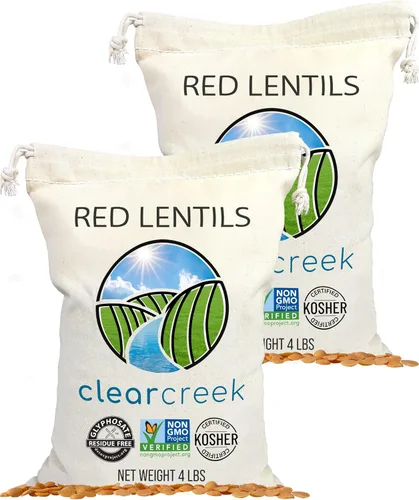 Vista 3 de CLEAR CREEK Lentejas rojas certificadas sin residuos de glifosato 1 libra Sin OMG Kosher Veganas