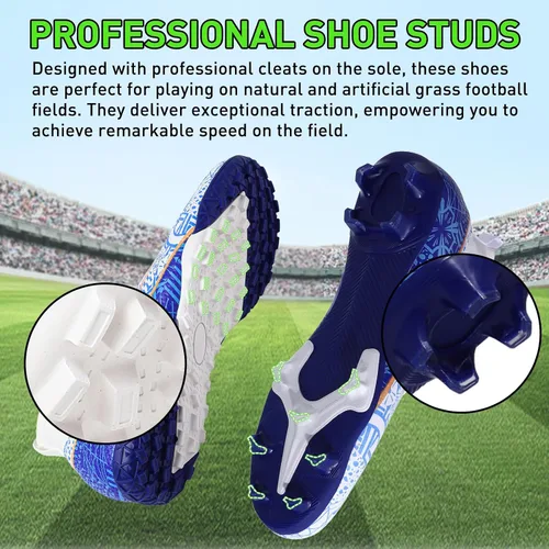 Vista 6 de RDGO Tacos de fútbol para hombre y mujer, zapatos de fútbol para interiores y exteriores