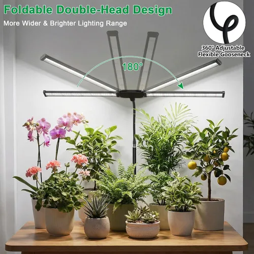 Vista 2 de Luz de cultivo para plantas de interior, lámpara de luz de crecimiento de espectro solar blanco de 6000 K con LED rojo y azul para semillas