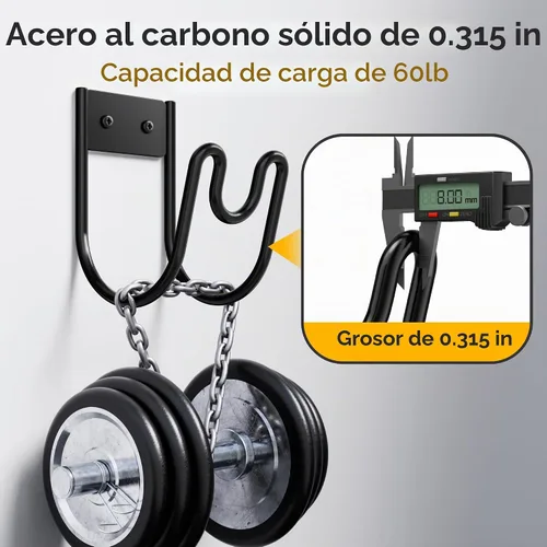 Vista 4 de Soporte de pared para manguera de jardín, colgador de manguera de agua, resistente para cables de extensión, manguera de vacío
