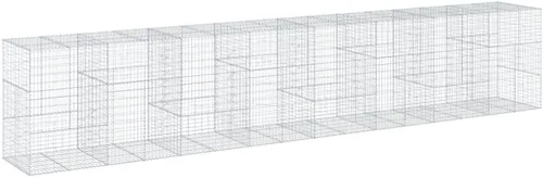Vista 32 de vidaXL Cesta de gavión con tapa, 39.4 x 19.7 x 39.4 pulgadas, hierro galvanizado rectangular, resistente a la intemperie, montaje sin herramientas