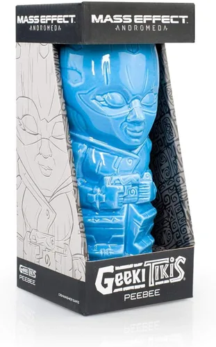 Vista 4 de Mass Effect Geeki Tikis Peebee - Taza de cerámica hecha a mano, capacidad para 14 onzas