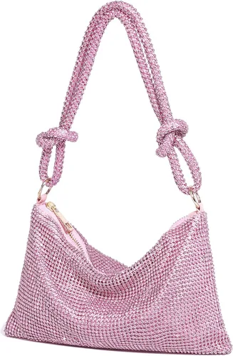 Vista 11 de Bolso de diamantes de imitación para mujer, bolso de noche con brillos, mini bolsos de mano