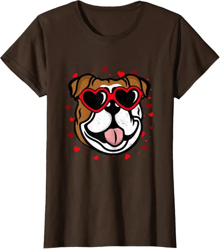 Vista 16 de Bulldog Valentine - Camiseta para amantes de las gafas de sol para perros, Negro