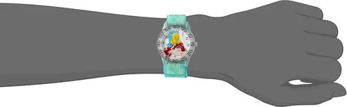 Vista 2 de Disney Niña 'Ariel' cuarzo plástico y nylon reloj, color verde (Modelo W002912), Verde, Classic