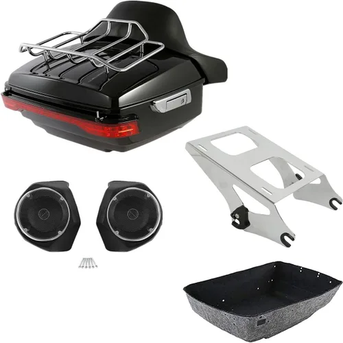 Vista 20 de TCMT King Tour Pack Portaequipajes de moto, diseñado para modelos Harley Davidson Touring 2014-2020