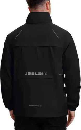 Vista 6 de Chaqueta impermeable para hombre, resistente al viento, transpirable, para senderismo, ciclismo, viajes, con capucha y bolsillos