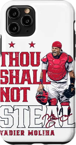 Vista 29 de Thou Shall Not Steal Yadier Molina St Louis MLBPA - Carcasa para iPhone 17
