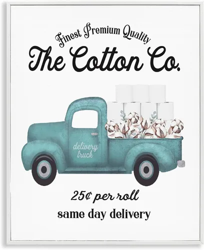 Vista 12 de Stupell Industries 'Vintage Parisian Bathroom Advertisement Floral Blue Tub', arte giclée enmarcado, blanco, 11 x 14 pulgadas, fácil de colgar