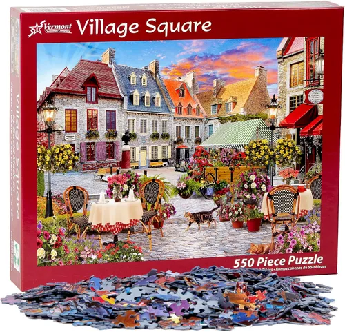 Vista 3 de Vermont Christmas Company Village Square - Rompecabezas de 550 piezas