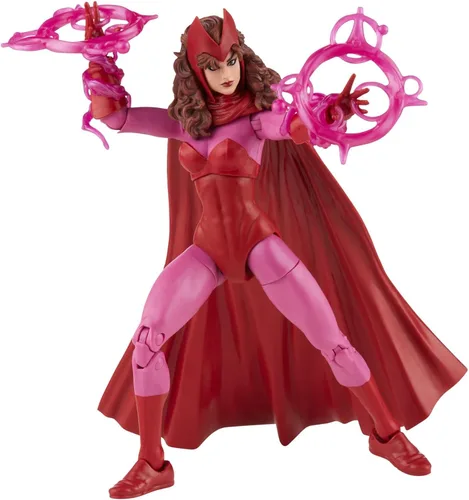 Vista 4 de Marvel Legends Series Scarlet Witch - Figura de acción de embalaje retro de 6 pulgadas, 4 accesorios