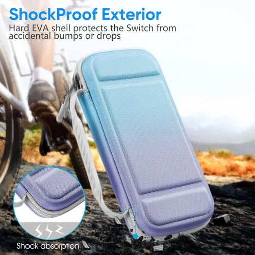 Vista 5 de Fintie - Estuche de transporte para Nintendo Switch OLED Modelo 2021Switch 2017, resistente a los golpes Funda protectora de carcasa dura