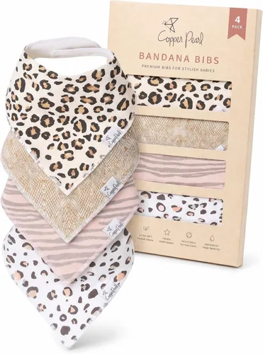 Vista 18 de Copper Pearl Baberos tipo bandana para bebé, paquete de 4 baberos de algodón suave para babear y dentición, absorbentes, ajuste ajustable, muchos