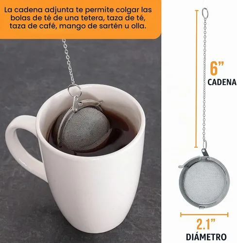 Vista 3 de U.S. Kitchen Supply - 2 infusores de bolas de té de acero inoxidable prémium