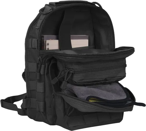 Vista 5 de HAOMUK - Mochila táctica con bandolera militar Rover, mochila al hombro, mochila pequeña EDC, bolsa de pecho cruzada para hombres